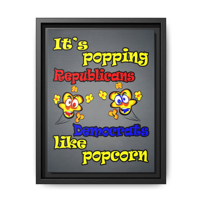 popping like popcorn - framed canvas art (grey-light grey)