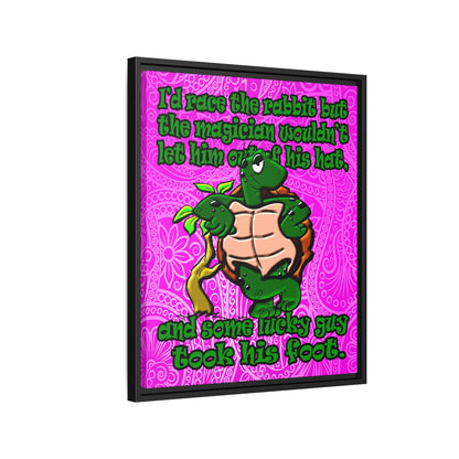 turtle race - framed canvas art (pink swirl)
