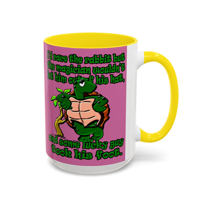 turtle race - Accent Mug (light pink)