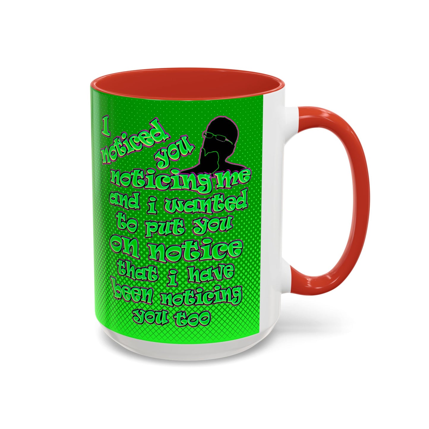 noticed you noticing - Accent Mug (logo green)