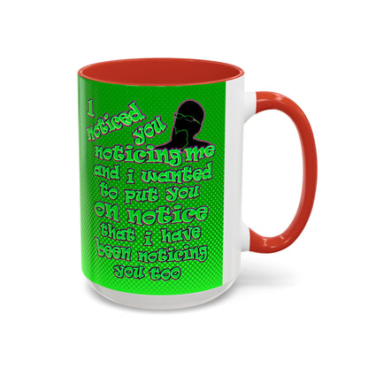 noticed you noticing - Accent Mug (logo green)
