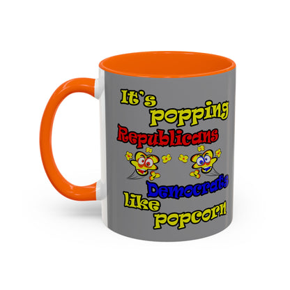 popping like popcorn - Accent Mug (grey)