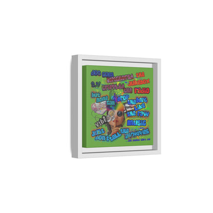 drop the beat - framed canvas art (green)