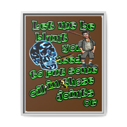 og - framed canvas art (brown)