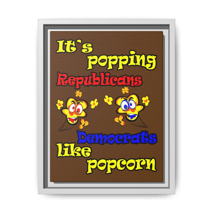 popping like popcorn - framed canvas art (brown)
