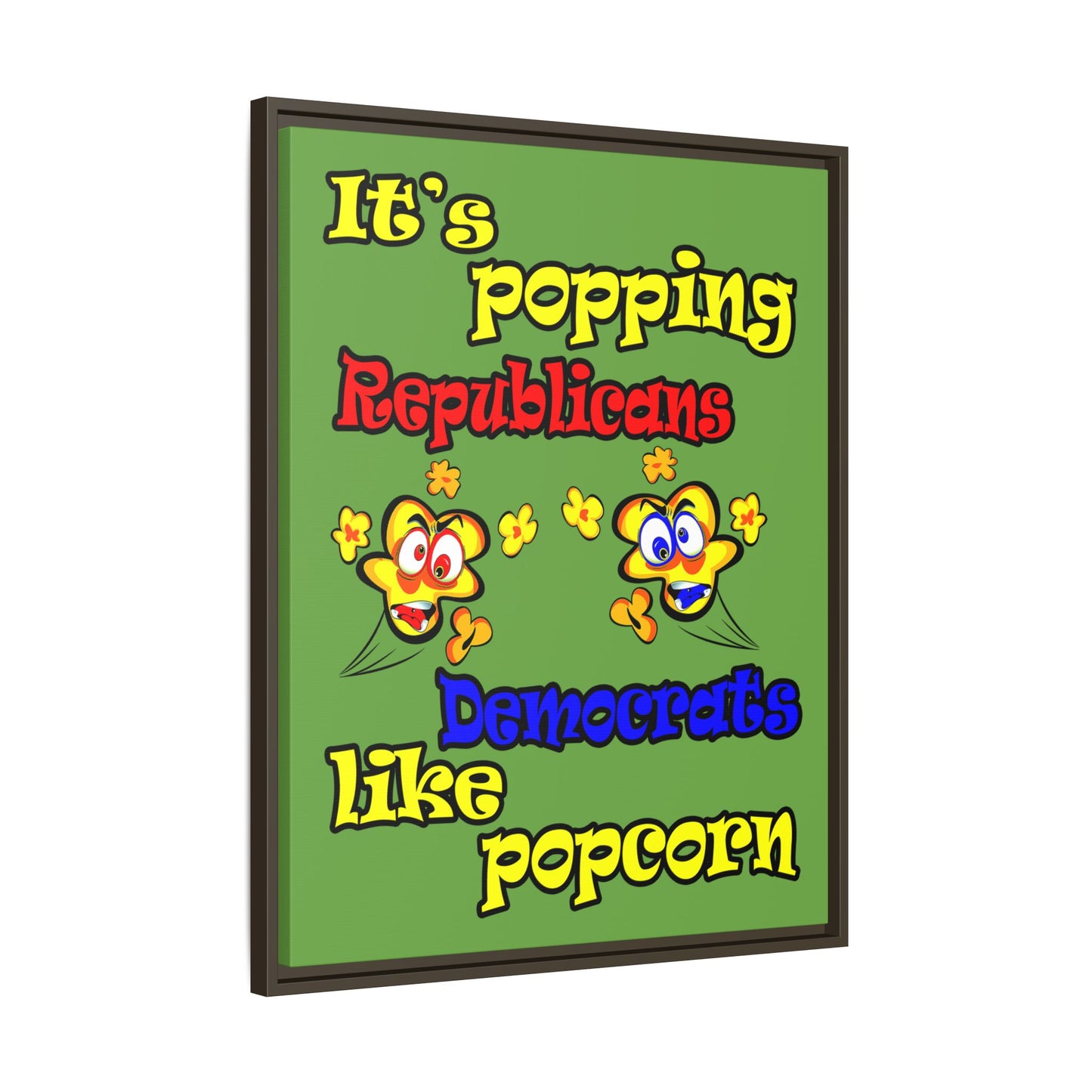 popping like popcorn - framed canvas art (green)