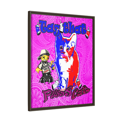 tag that - framed canvas art (pink swirl)