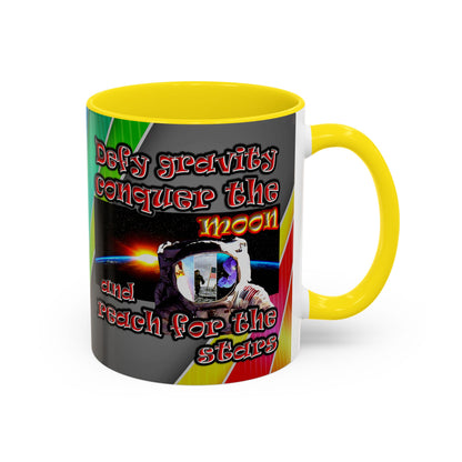 defy conquer reach - Accent Mug (rainbow split)