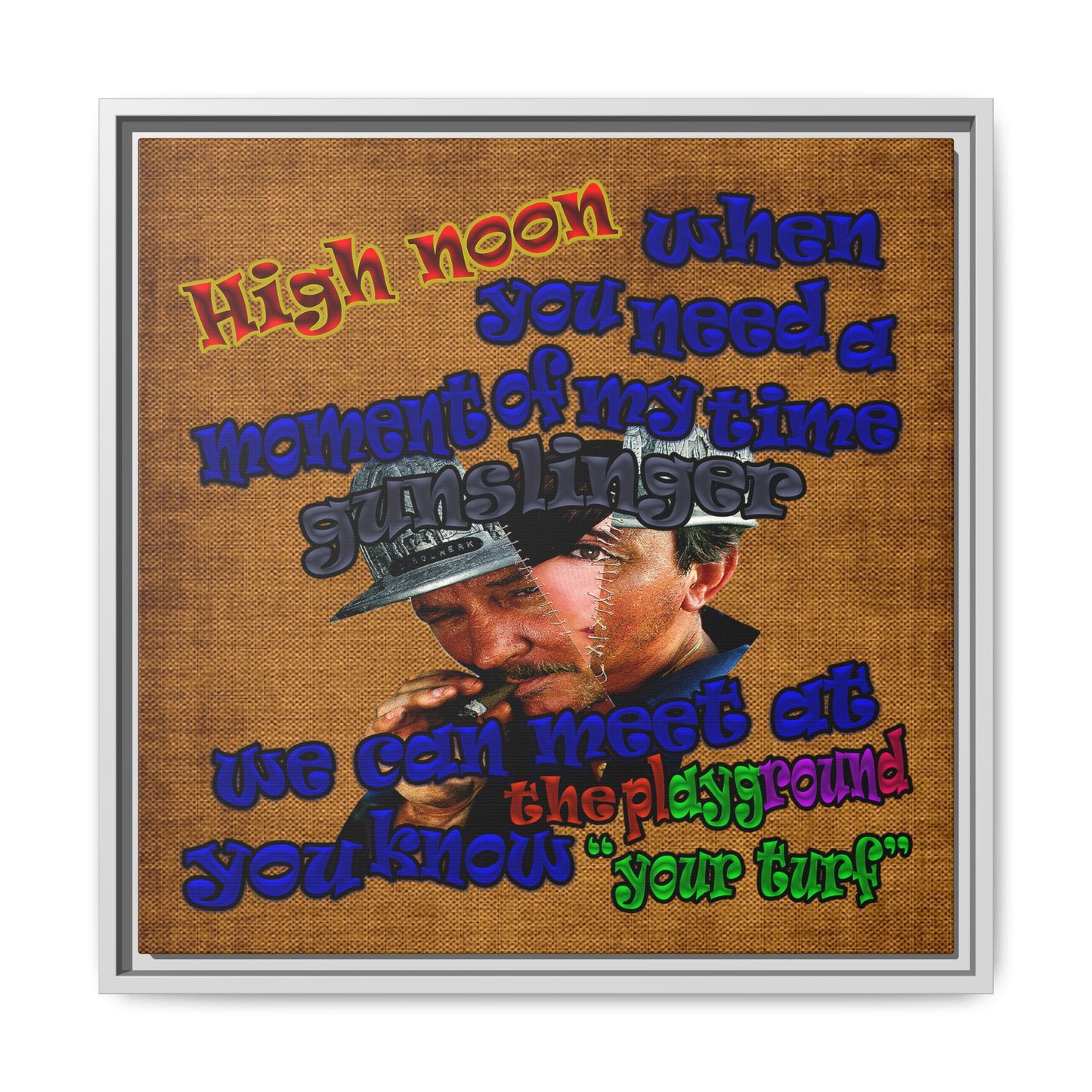 high noon - framed canvas art (brown papyrus)