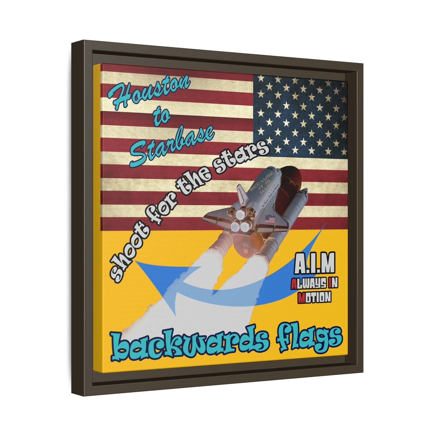 shoot for the stars - framed canvas art (yellow)