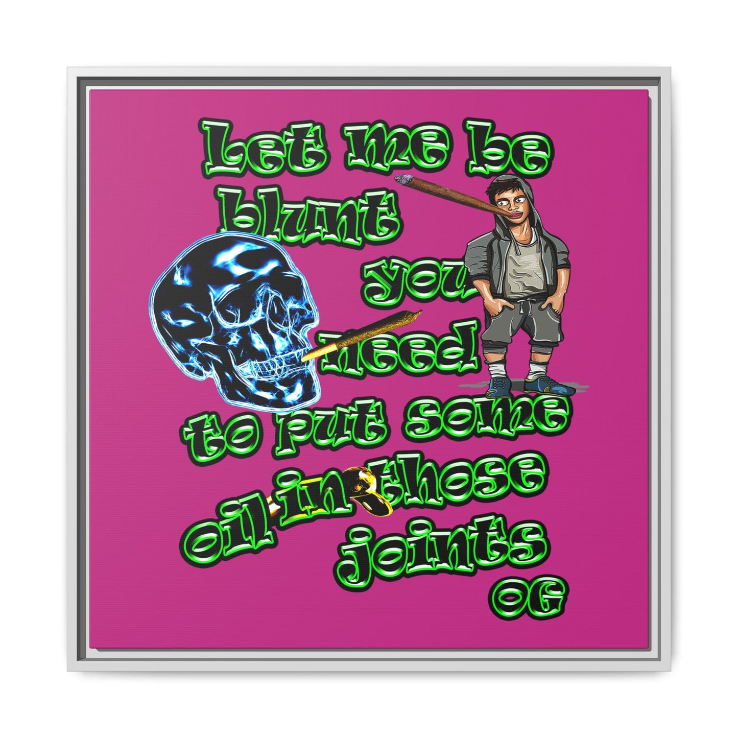 og - framed canvas art (pink)