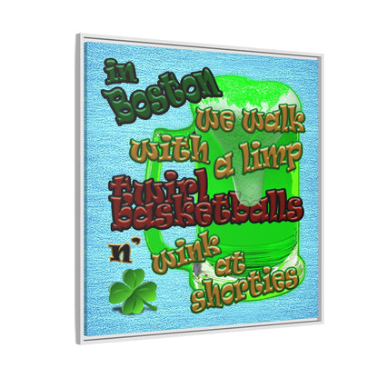 celtics logo - framed canvas art (faded blue)