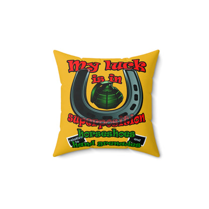 my luck - Faux Suede Square Pillow - (yellow)