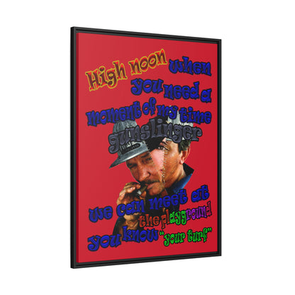 high noon - framed canvas art (dark red)