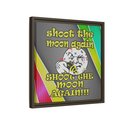 shoot the moon again - framed canvas art (rainbow split)