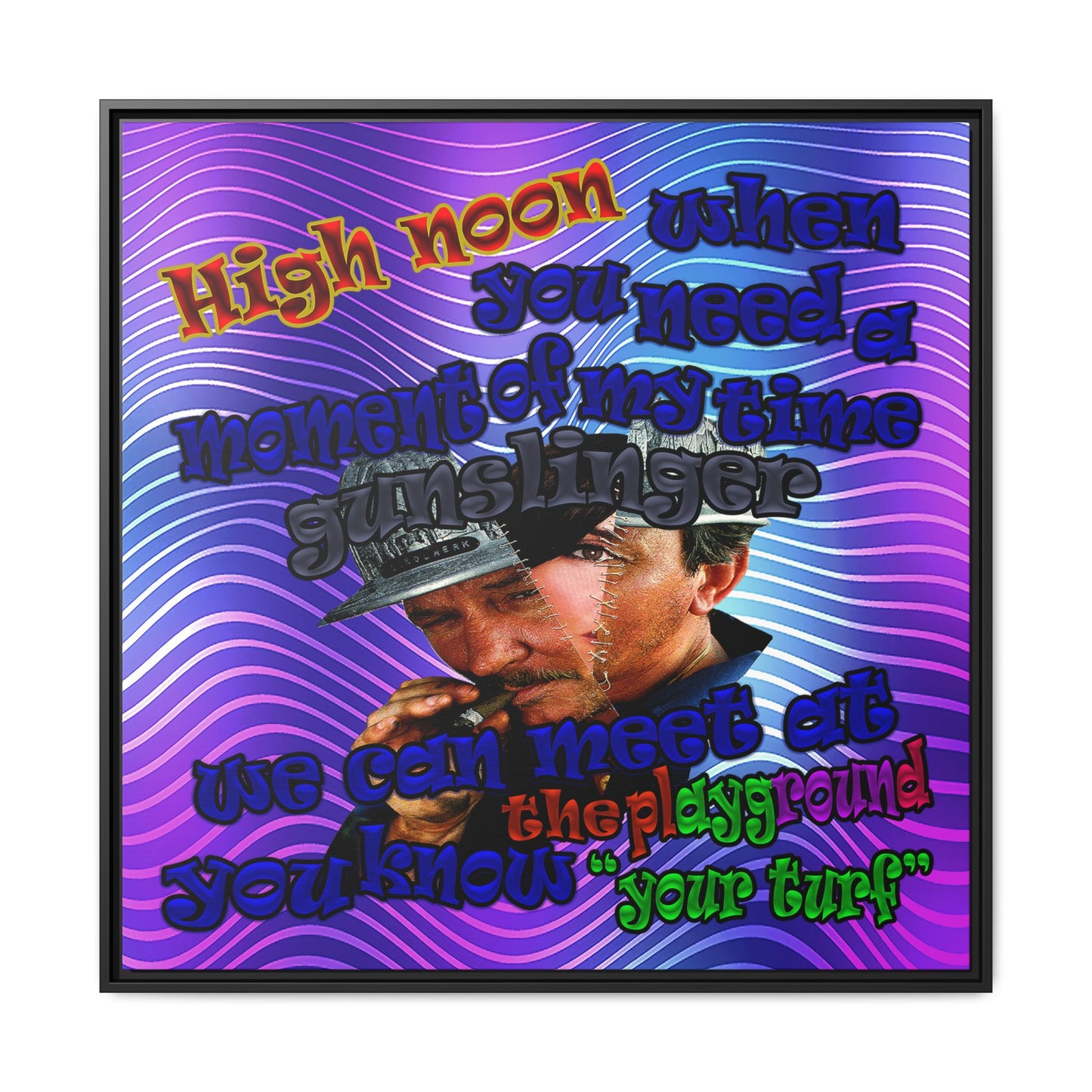 high noon - framed canvas art (purple wave)