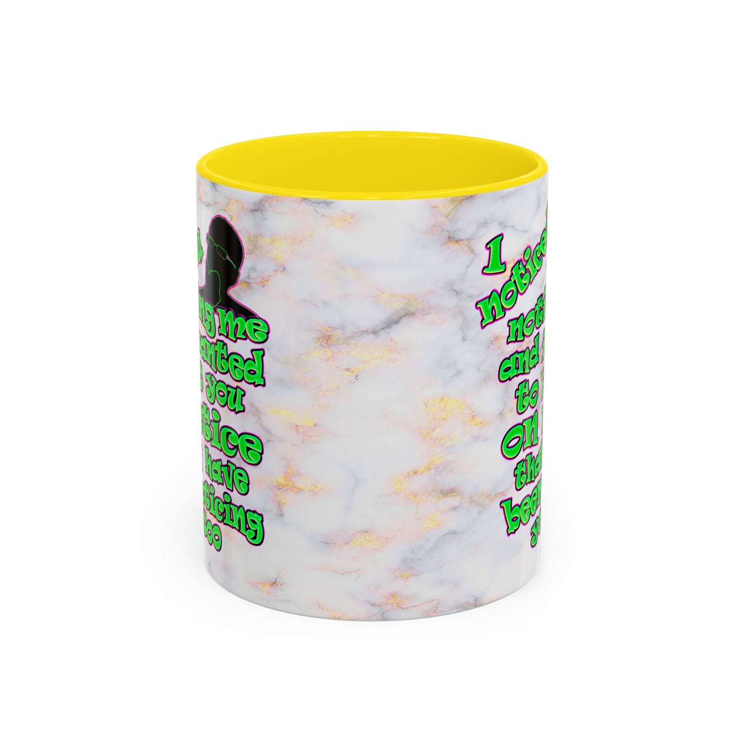 noticed you noticing - Accent Mug (white marble)