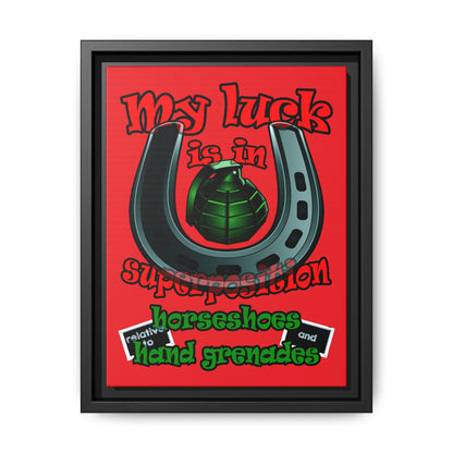 my luck - framed canvas art (red)