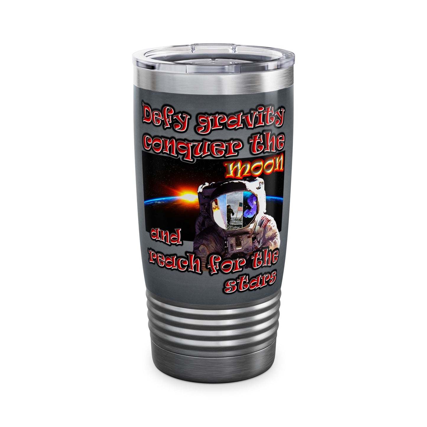 defy conquer reach - Ringneck Tumbler, 20oz (grey-light grey)