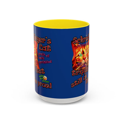 schrodinger's cat - Accent Mug (dark blue)