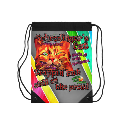 schrodinger's cat - Drawstring Bag (rainbow split)