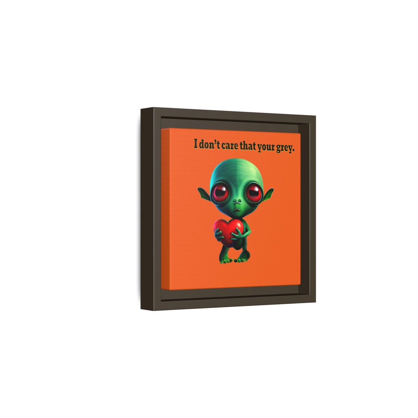 I don't care that your grey - framed canvas art (orange)