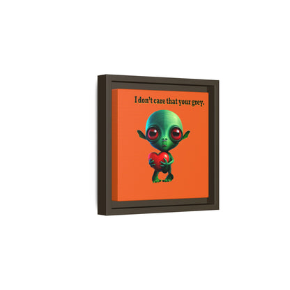I don't care that your grey - framed canvas art (orange)