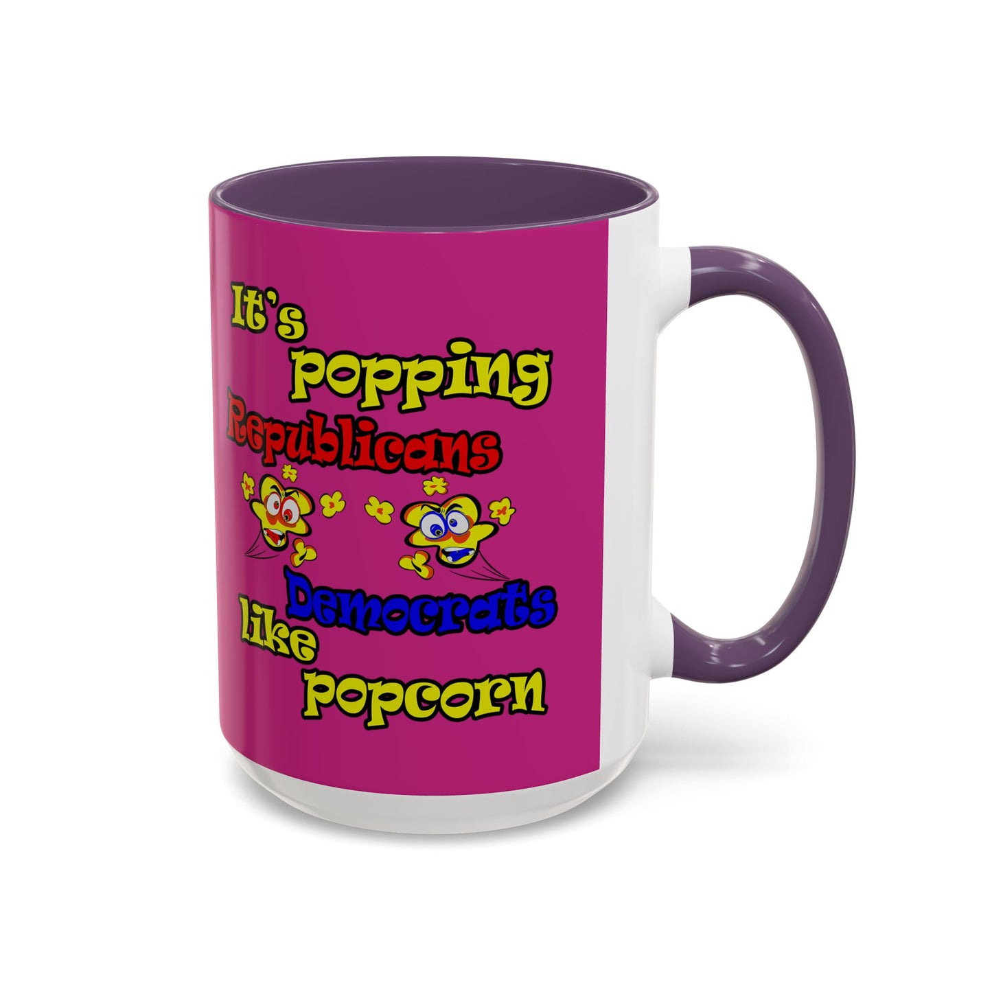 popping like popcorn - Accent Mug (pink)