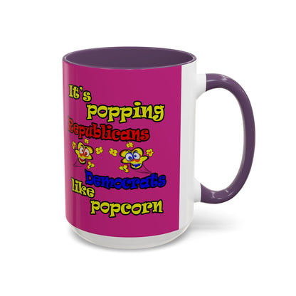 popping like popcorn - Accent Mug (pink)