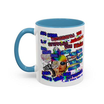 drop the beat - Accent Mug (white)