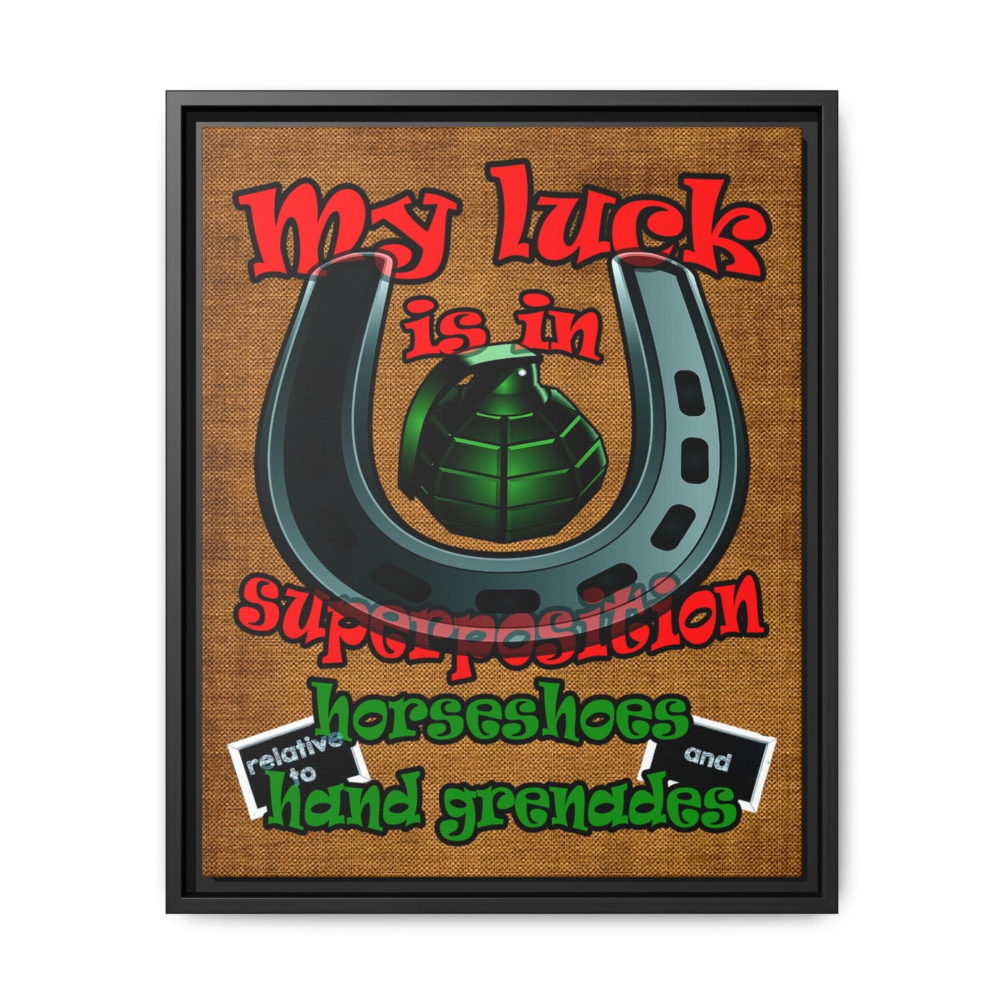 my luck - framed canvas art (brown papyrus)