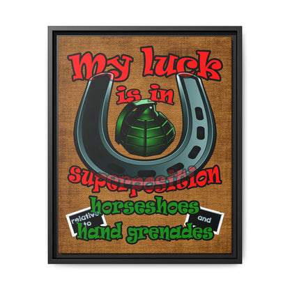 my luck - framed canvas art (brown papyrus)