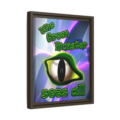 green monster - framed canvas art (grey-pink wave)
