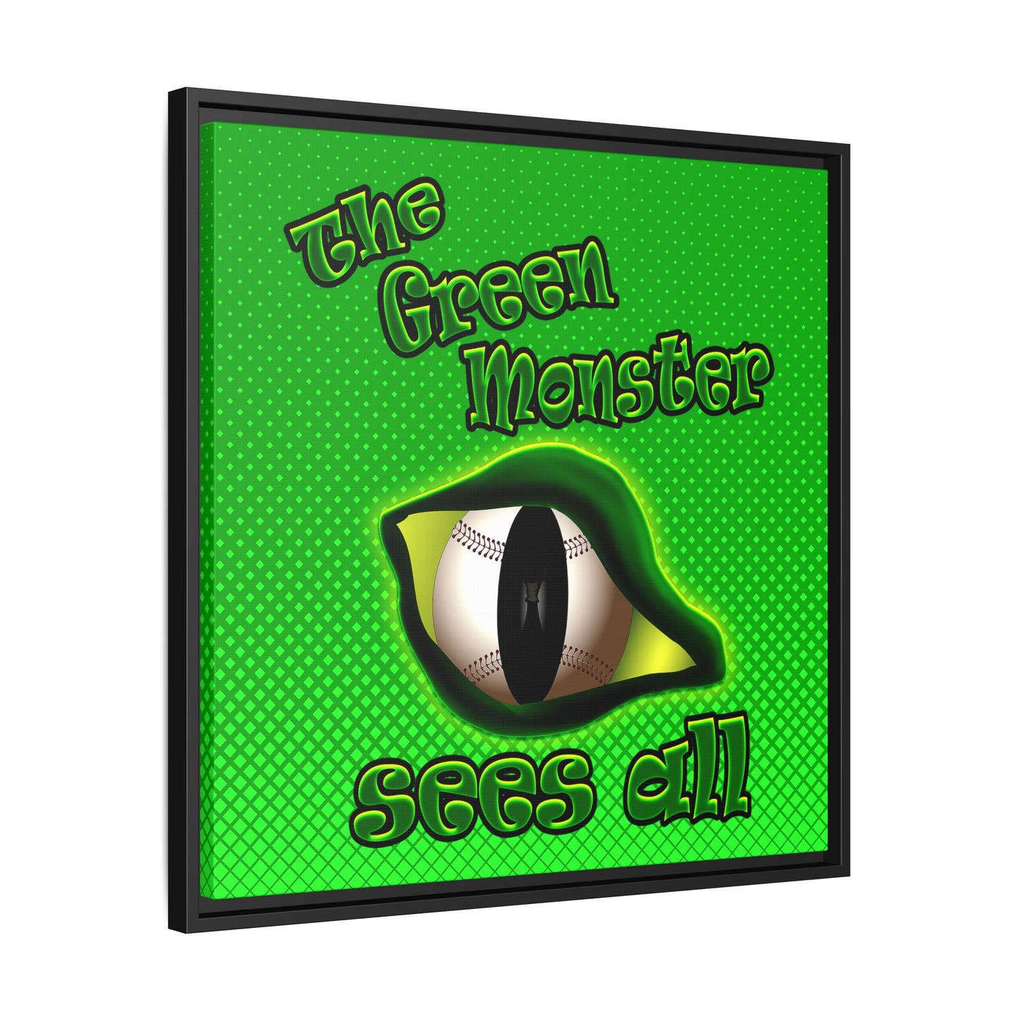 green monster - framed canvas art (logo green)