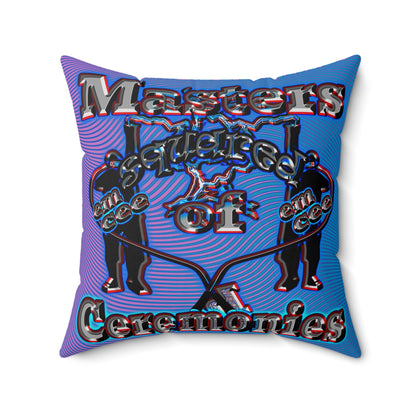 em cee squared - Spun Polyester Square Pillow - (light blue-purple wave)