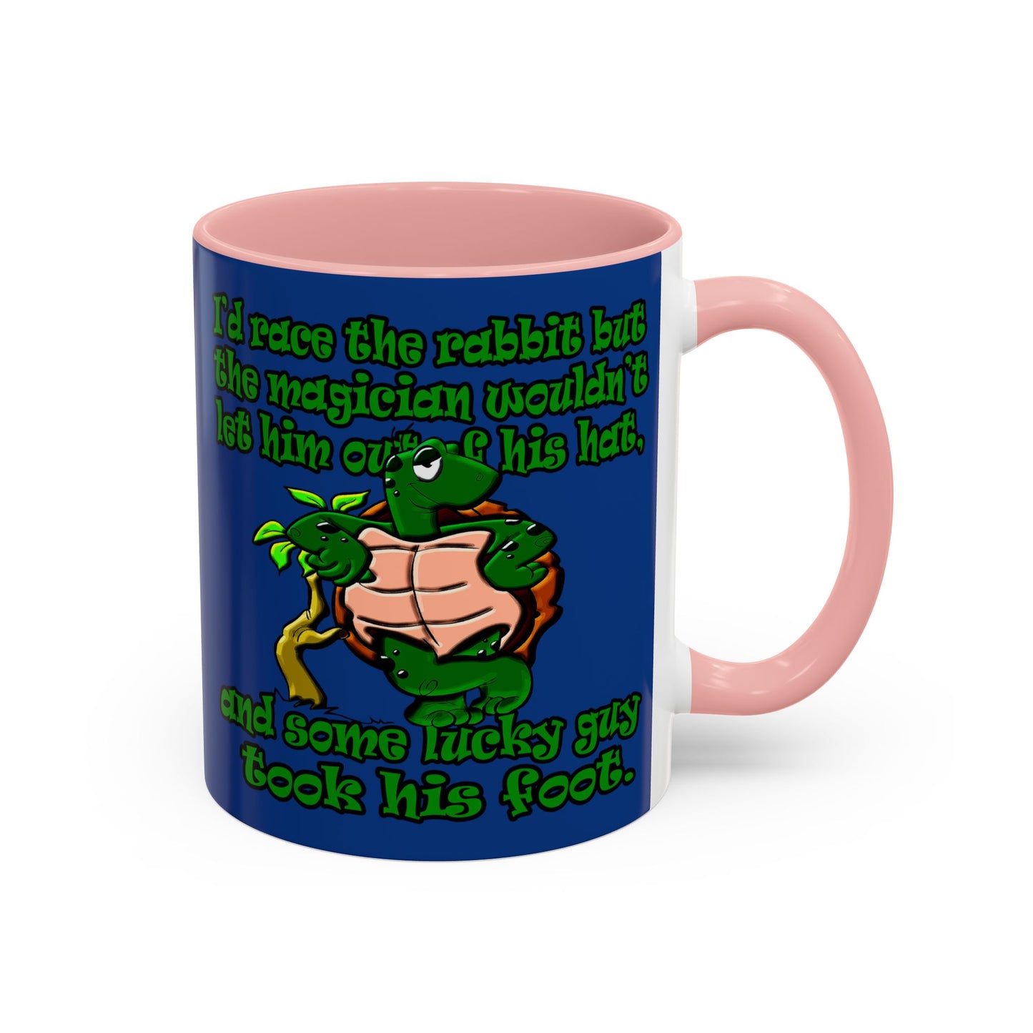 turtle race - Accent Mug (dark blue)