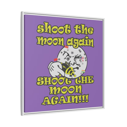 shoot the moon again - framed canvas art (light purple)