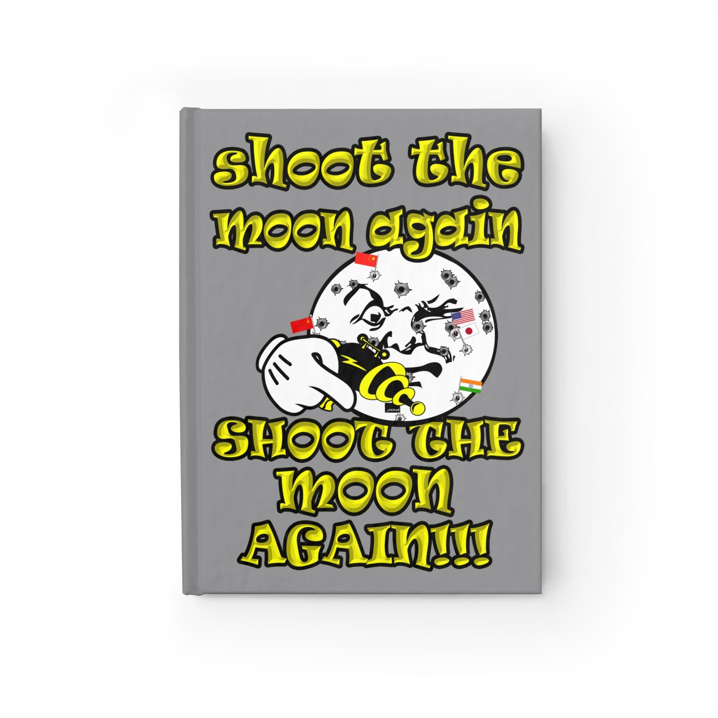 shoot the moon again - journal-lined (grey)