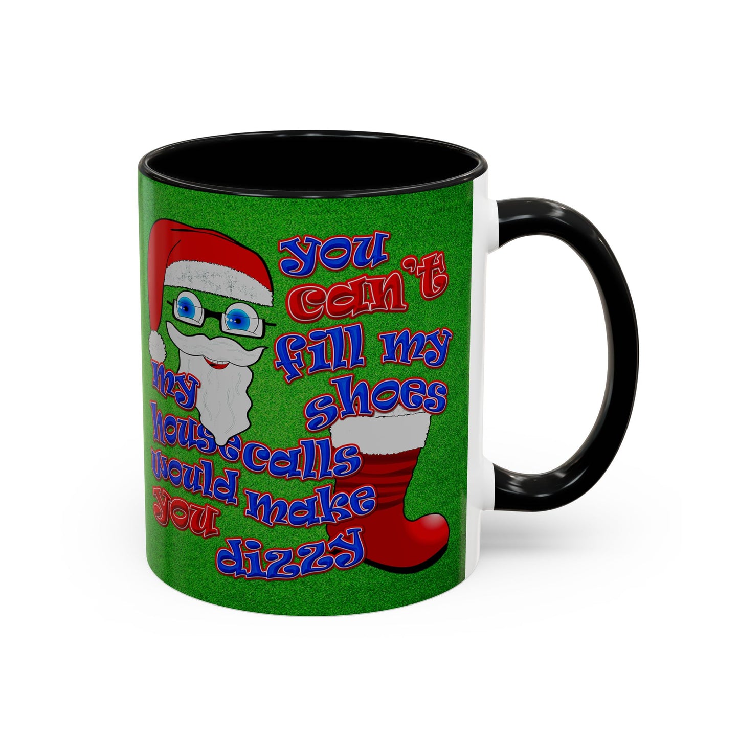 santa's shoes - Accent Mug (green turf)