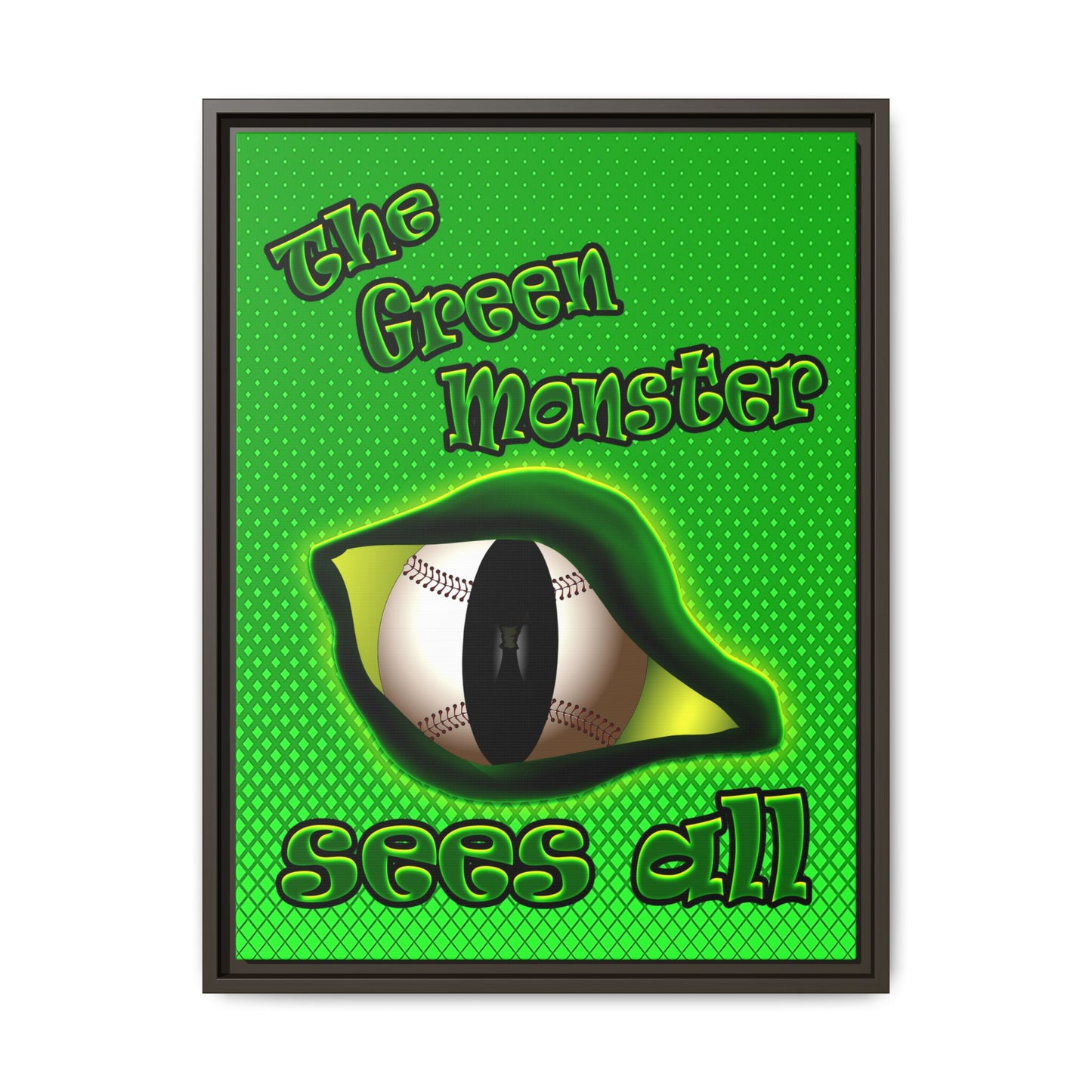 green monster - framed canvas art (logo green)