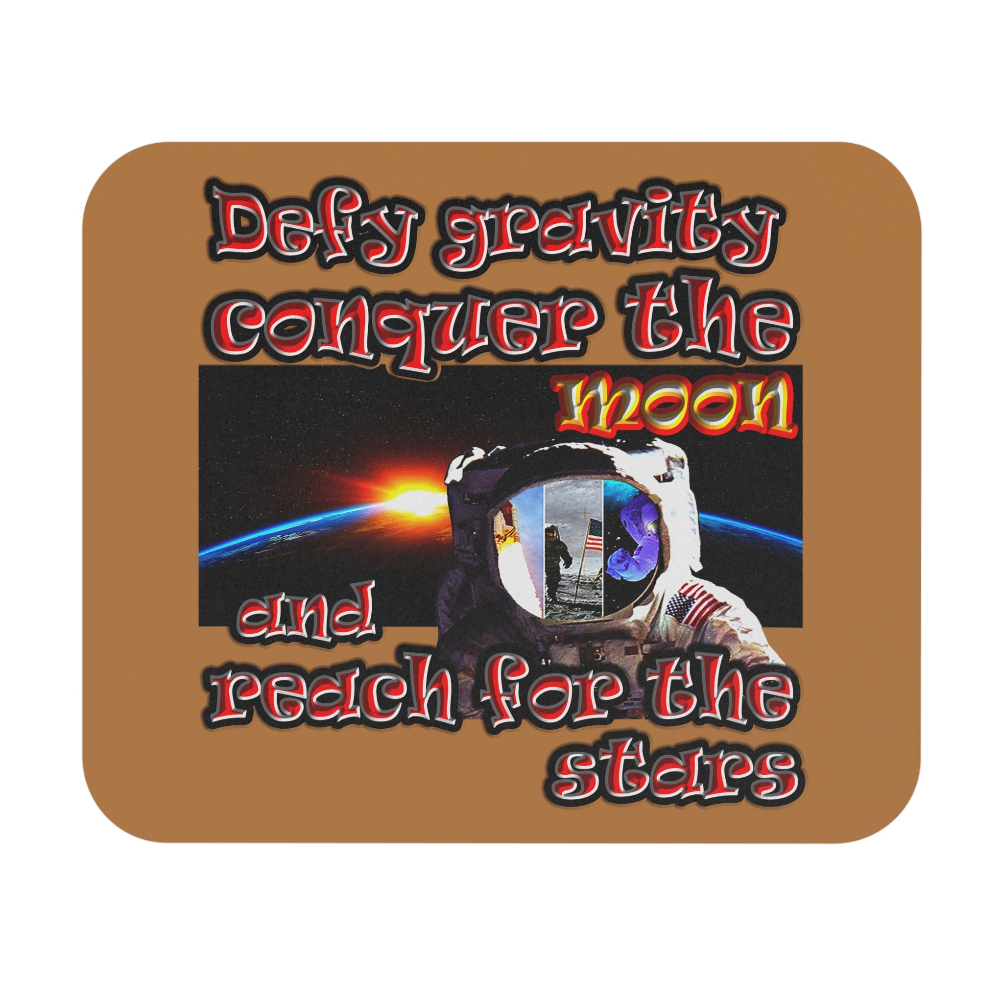 defy conquer reach - Mouse Pad (Rectangle) (light brown)