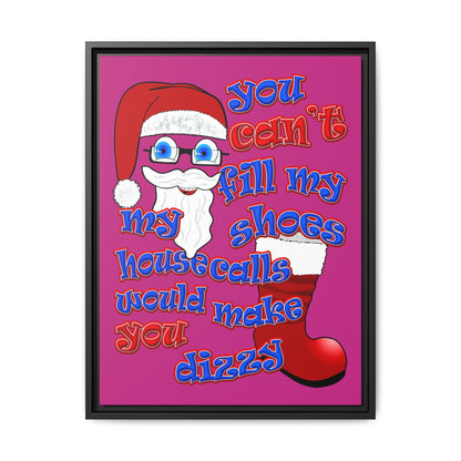 santa's shoes - framed canvas art (pink)