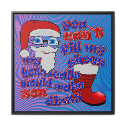 santa's shoes - framed canvas art (light blue-purple wave)