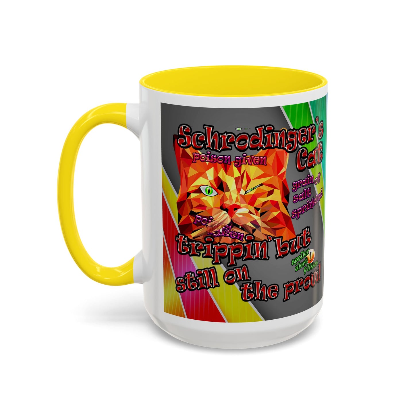 schrodinger's cat - Accent Mug (rainbow split)