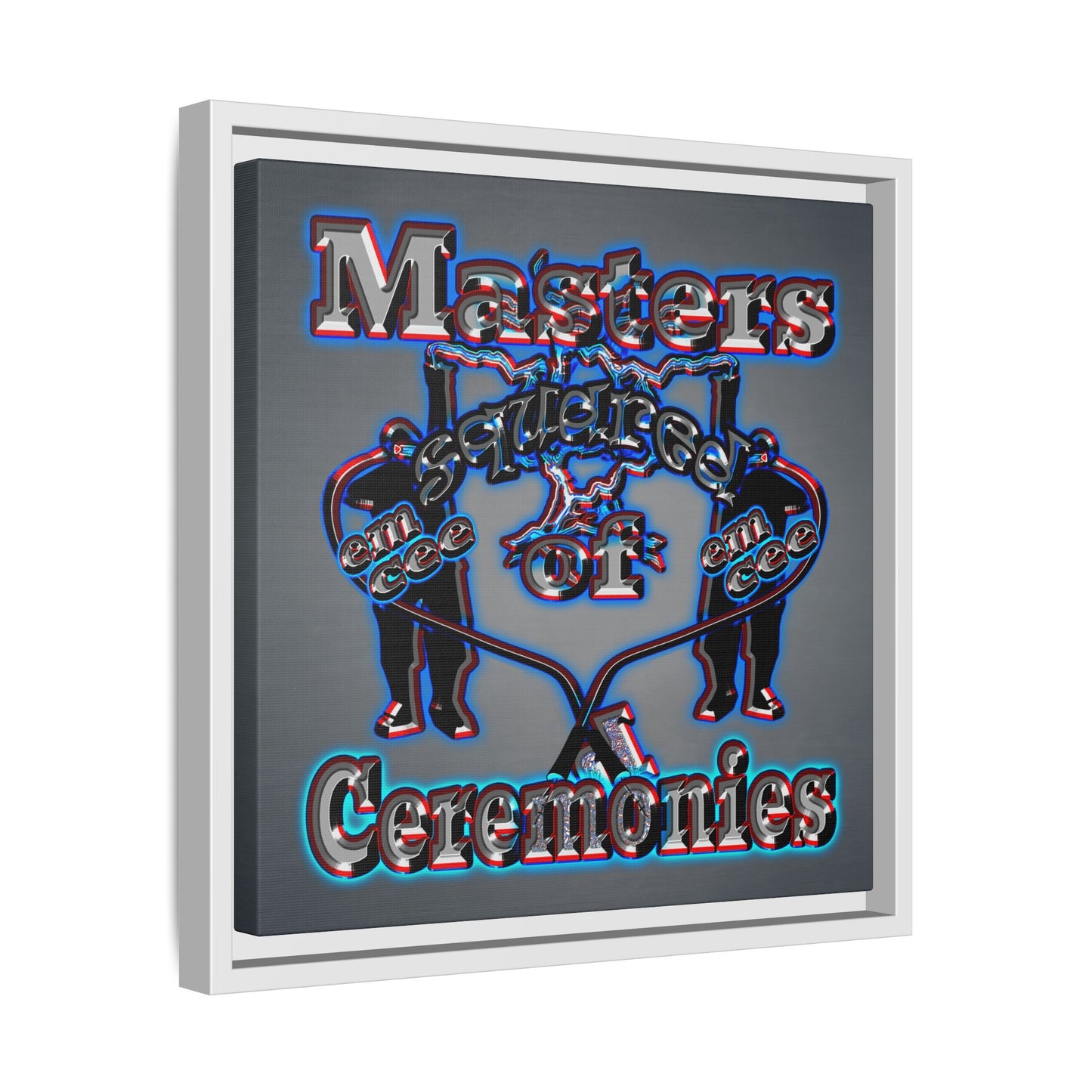 em cee squared - framed canvas art (grey-light grey)