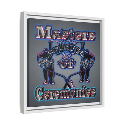 em cee squared - framed canvas art (grey-light grey)