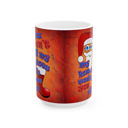 santa's shoes - White Mug (burnt orange)