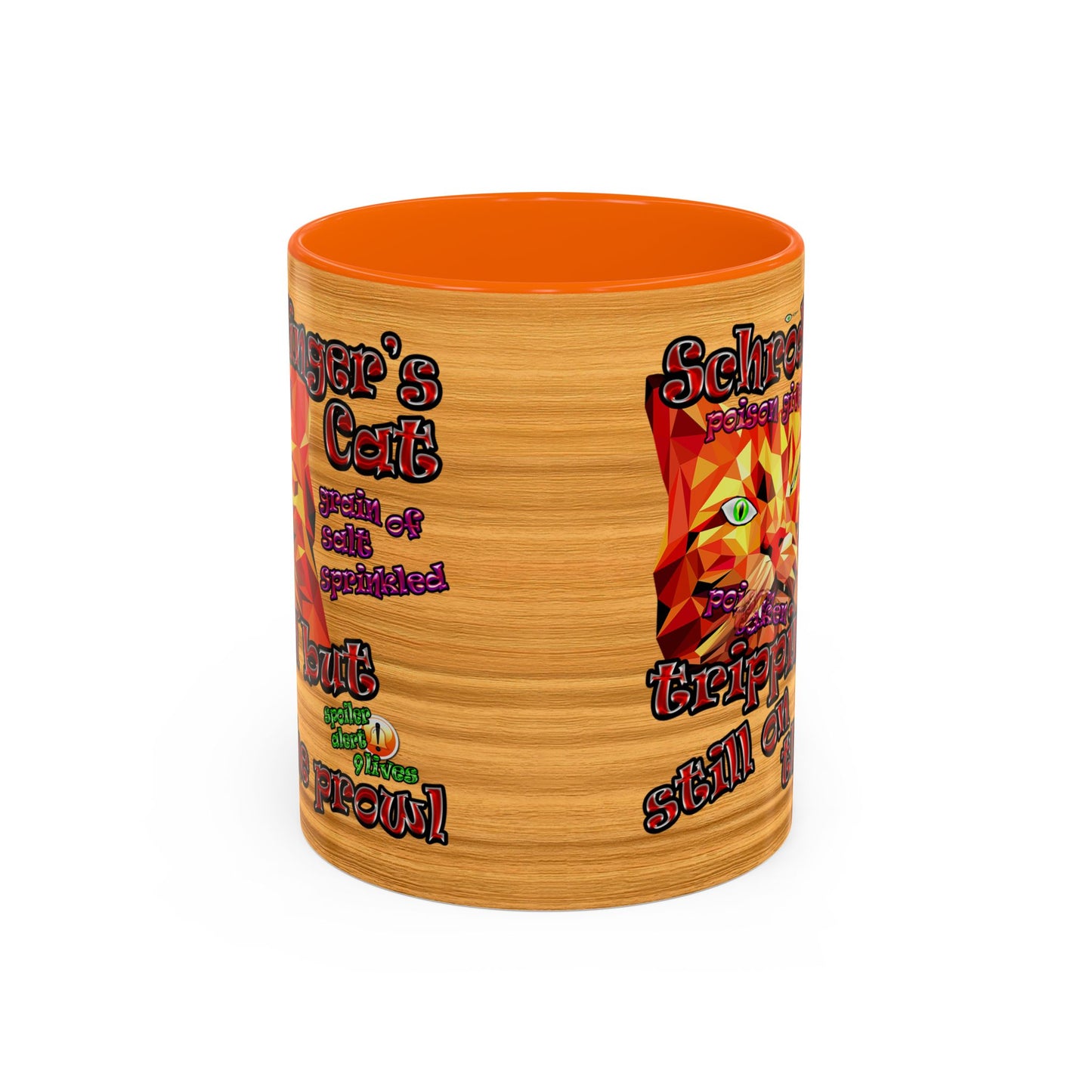 schrodinger's cat - Accent Mug (butterscotch wood finish)
