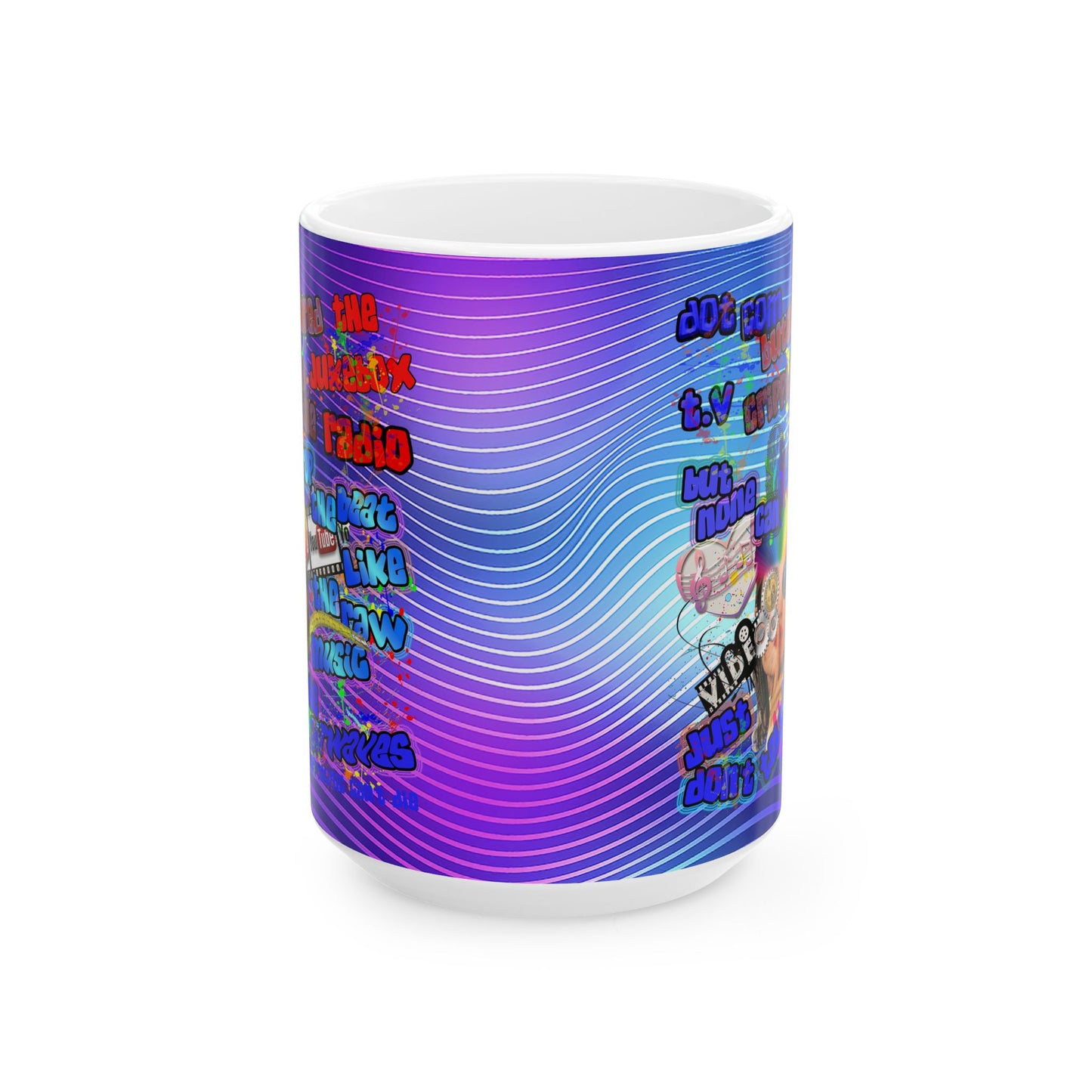 drop the beat - White Mug (purple wave)