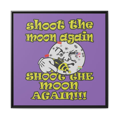 shoot the moon again - framed canvas art (light purple)